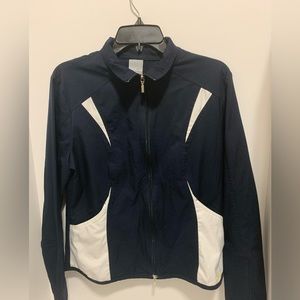 Vintage Nike Gray Tag Women's Small Play Up Track Jacket Cropped Navy Full Zip